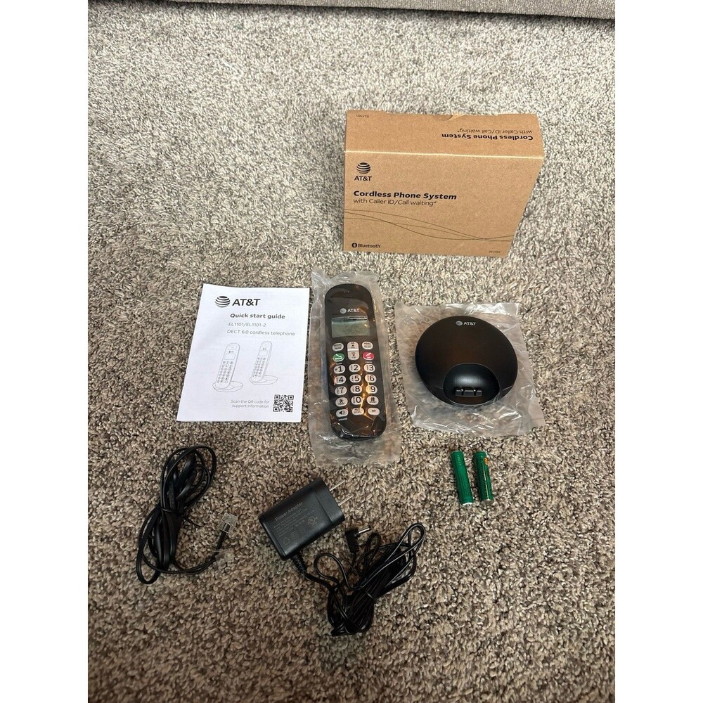 AT&T EL1101 Cordless DECT 6.0 Home Phone LCD Display Caller ID Speaker